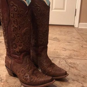 Women Corral cowboy Boot lizard skin